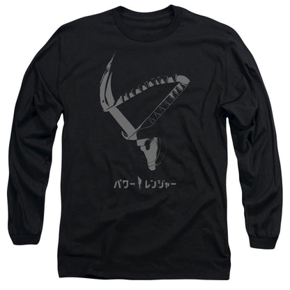 Power Rangers Helmet Mens Long Sleeve Shirt Black Officially Licensed