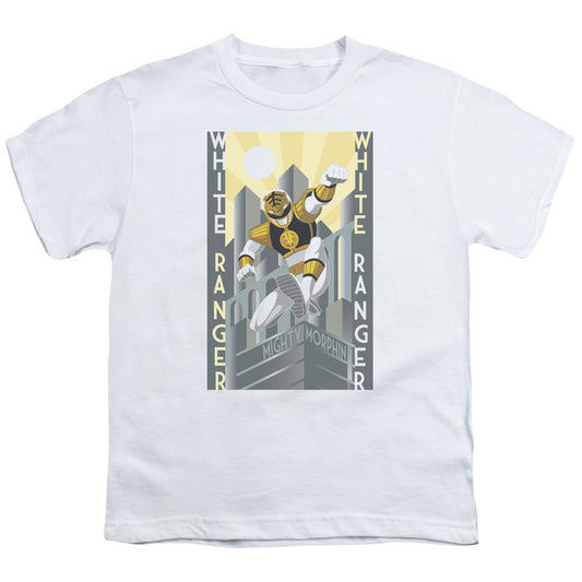 Power Rangers White Ranger Deco Kids Youth T Shirt White Officially Licensed