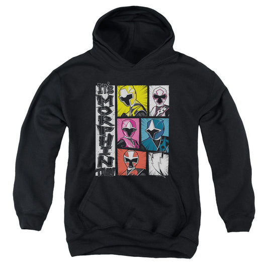 Power Rangers Its Morphin Time Kids Youth Hoodie Black Officially Licensed