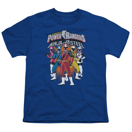 Power Rangers Team Lineup Kids Youth T Shirt Royal Blue Officially Licensed