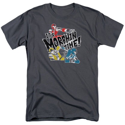 Power Rangers Panels Mens T Shirt Charcoal Officially Licensed