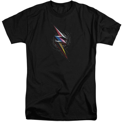 Power Rangers Bolt Sigil Mens Tall T Shirt Black Officially Licensed