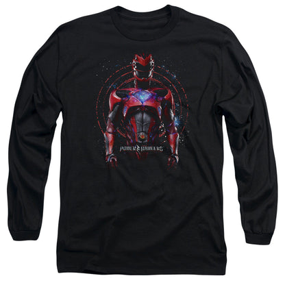 Power Rangers Red Ranger Mens Long Sleeve Shirt Black Officially Licensed