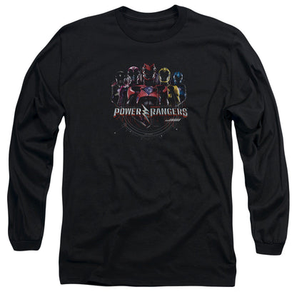 Power Rangers Ranger Circuitry Mens Long Sleeve Shirt Black Officially Licensed