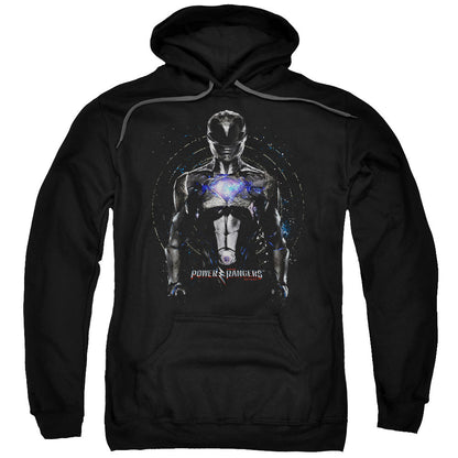 Power Rangers Black Ranger Mens Hoodie Black Officially Licensed