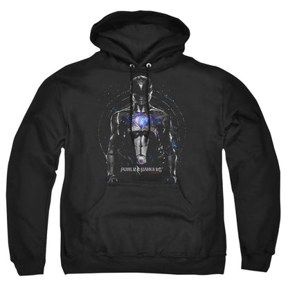 Power Rangers Black Ranger Mens Hoodie Black Officially Licensed
