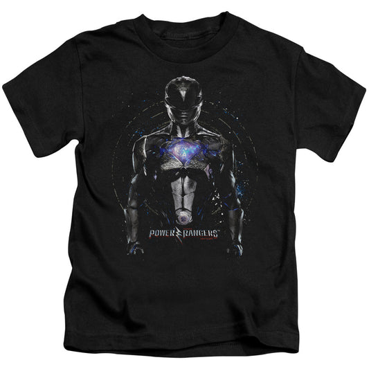 Power Rangers Black Ranger Juvenile Kids Youth T Shirt Black Officially Licensed
