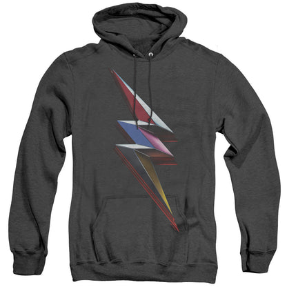 Power Rangers Movie Bolt Mens Heather Hoodie Black Officially Licensed
