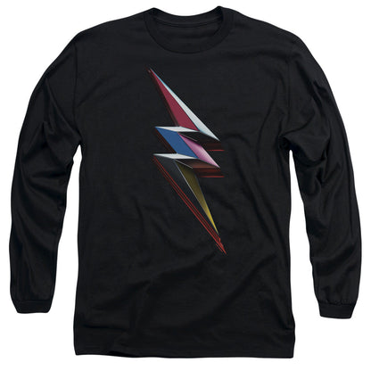 Power Rangers Movie Bolt Mens Long Sleeve Shirt Black Officially Licensed