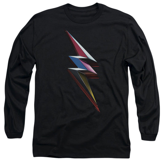 Power Rangers Movie Bolt Mens Long Sleeve Shirt Black Officially Licensed
