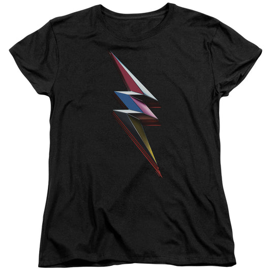 Power Rangers Movie Bolt Womens T Shirt Black Officially Licensed