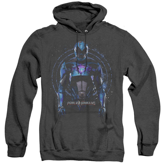 Power Rangers Blue Ranger Mens Heather Hoodie Black Officially Licensed