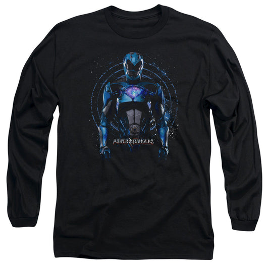 Power Rangers Blue Ranger Mens Long Sleeve Shirt Black Officially Licensed