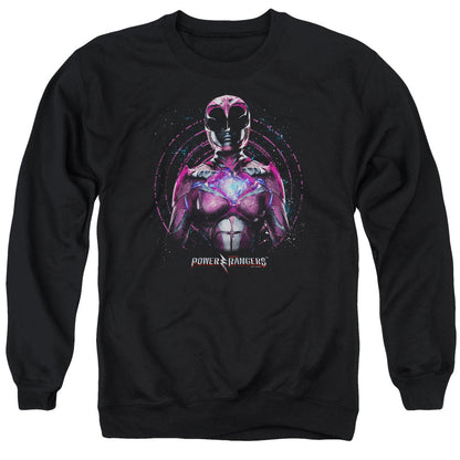Power Rangers Pink Ranger Mens Crewneck Sweatshirt Black Officially Licensed