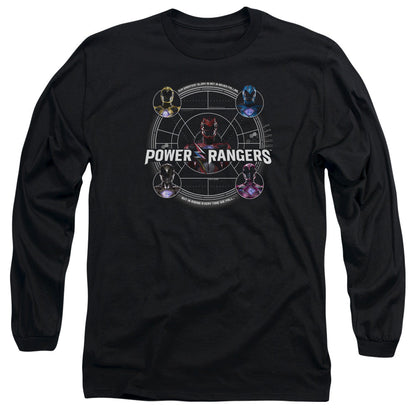 Power Rangers Greatest Glory Mens Long Sleeve Shirt Black Officially Licensed