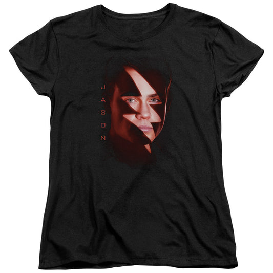 Power Rangers Jason Bolt Womens T Shirt Black Officially Licensed