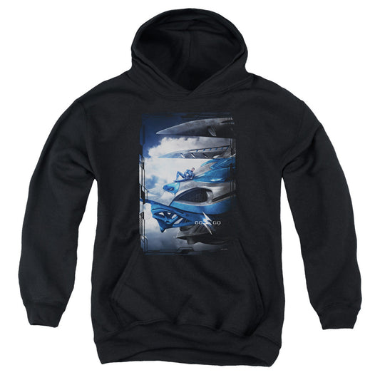 Power Rangers Blue Zord Poster Kids Youth Hoodie Black Officially Licensed