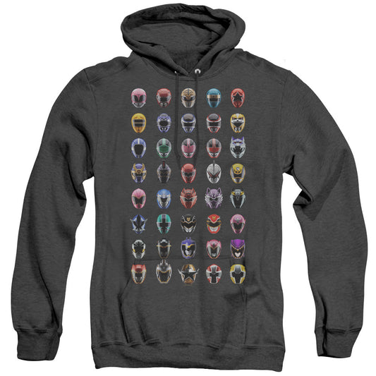 Power Rangers Visual Timeline Mens Heather Hoodie Black Officially Licensed