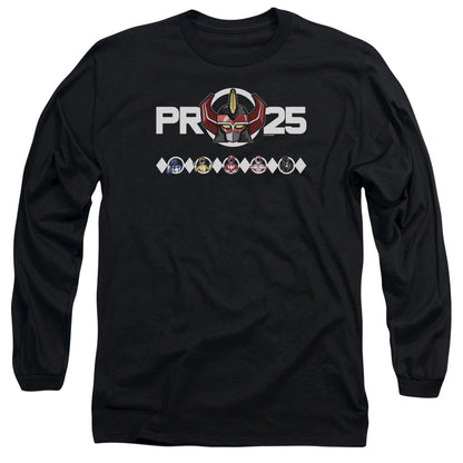 Power Rangers Megazord 25 Mens Long Sleeve Shirt Black Officially Licensed