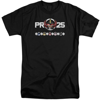 Power Rangers Megazord 25 Mens Tall T Shirt Black Officially Licensed