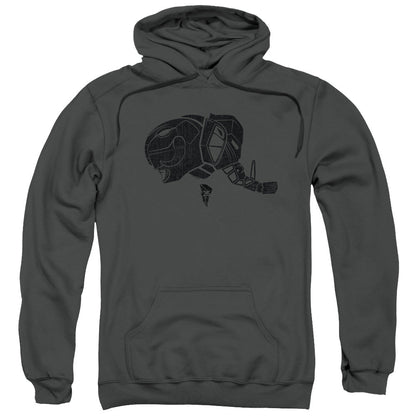 Power Rangers Black Mens Hoodie Charcoal Officially Licensed
