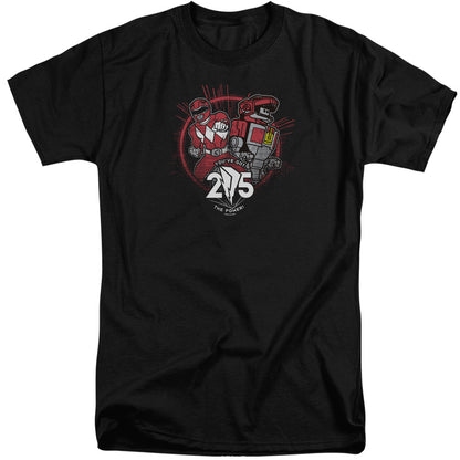 Power Rangers Red 25 Mens Tall T Shirt Black Officially Licensed
