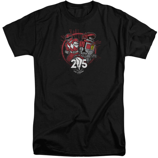 Power Rangers Red 25 Mens Tall T Shirt Black Officially Licensed