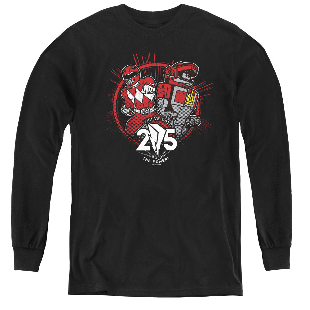 Power Rangers Red 25 Long Sleeve Kids Youth T Shirt Black Officially Licensed