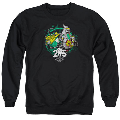 Power Rangers Green 25 Mens Crewneck Sweatshirt Black Officially Licensed