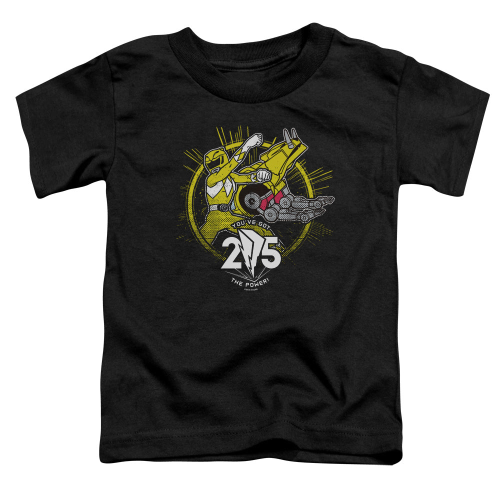 Power Rangers Yellow 25 Toddler Kids Youth T Shirt Black Officially Licensed