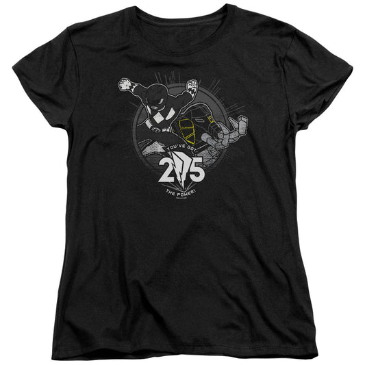 Power Rangers Black 25 Womens T Shirt Black Officially Licensed