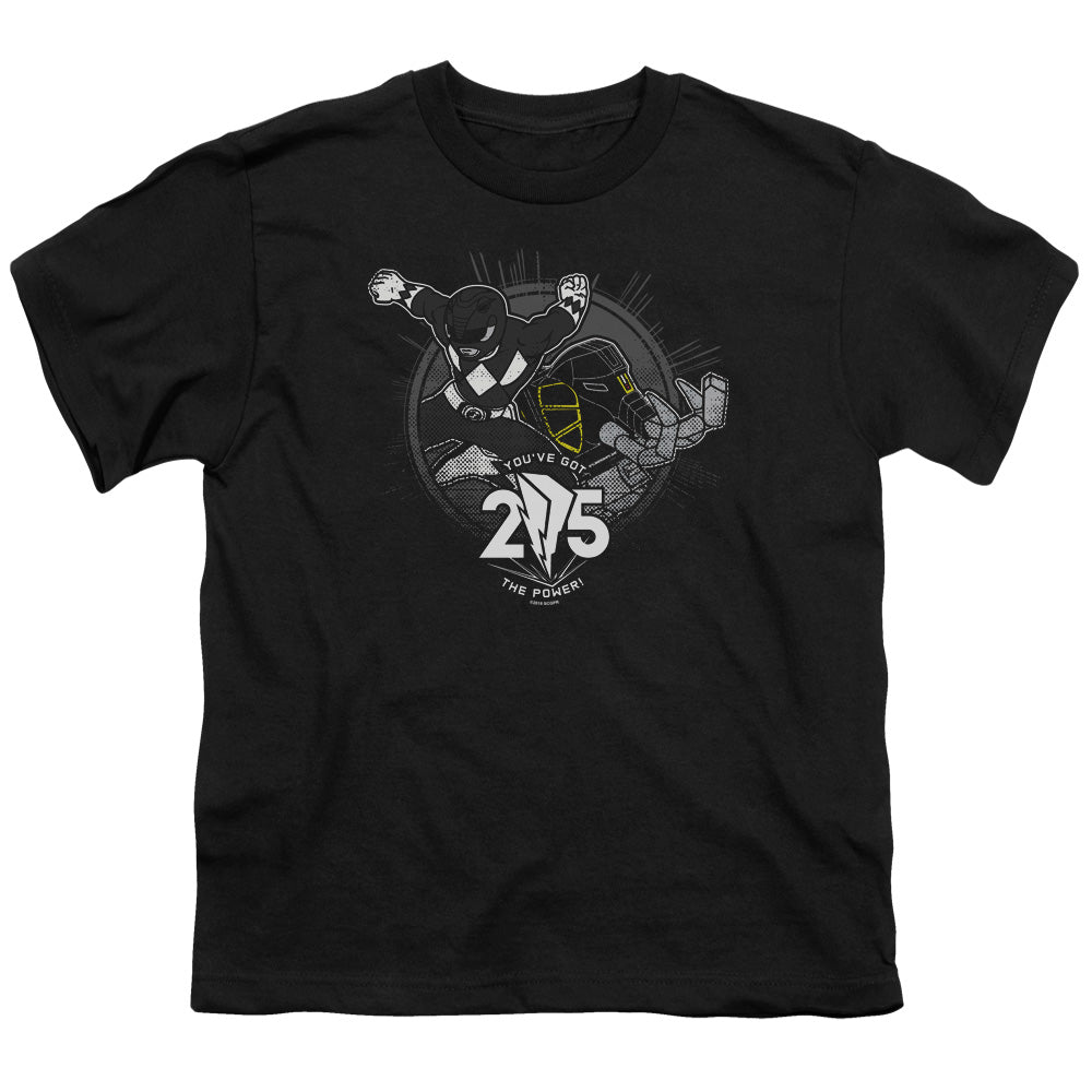 Power Rangers Black 25 Kids Youth T Shirt Black Officially Licensed