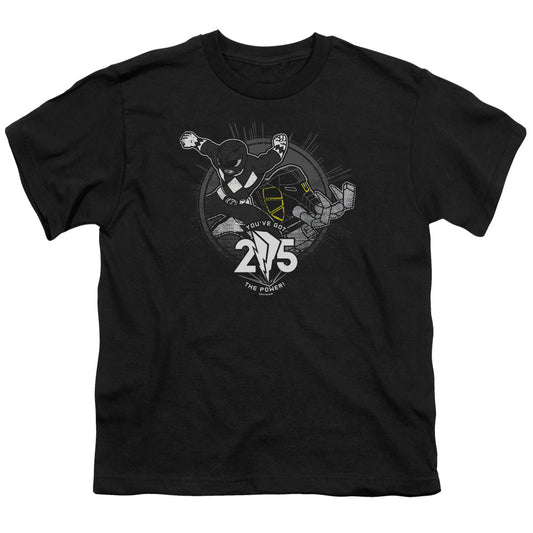 Power Rangers Black 25 Kids Youth T Shirt Black Officially Licensed