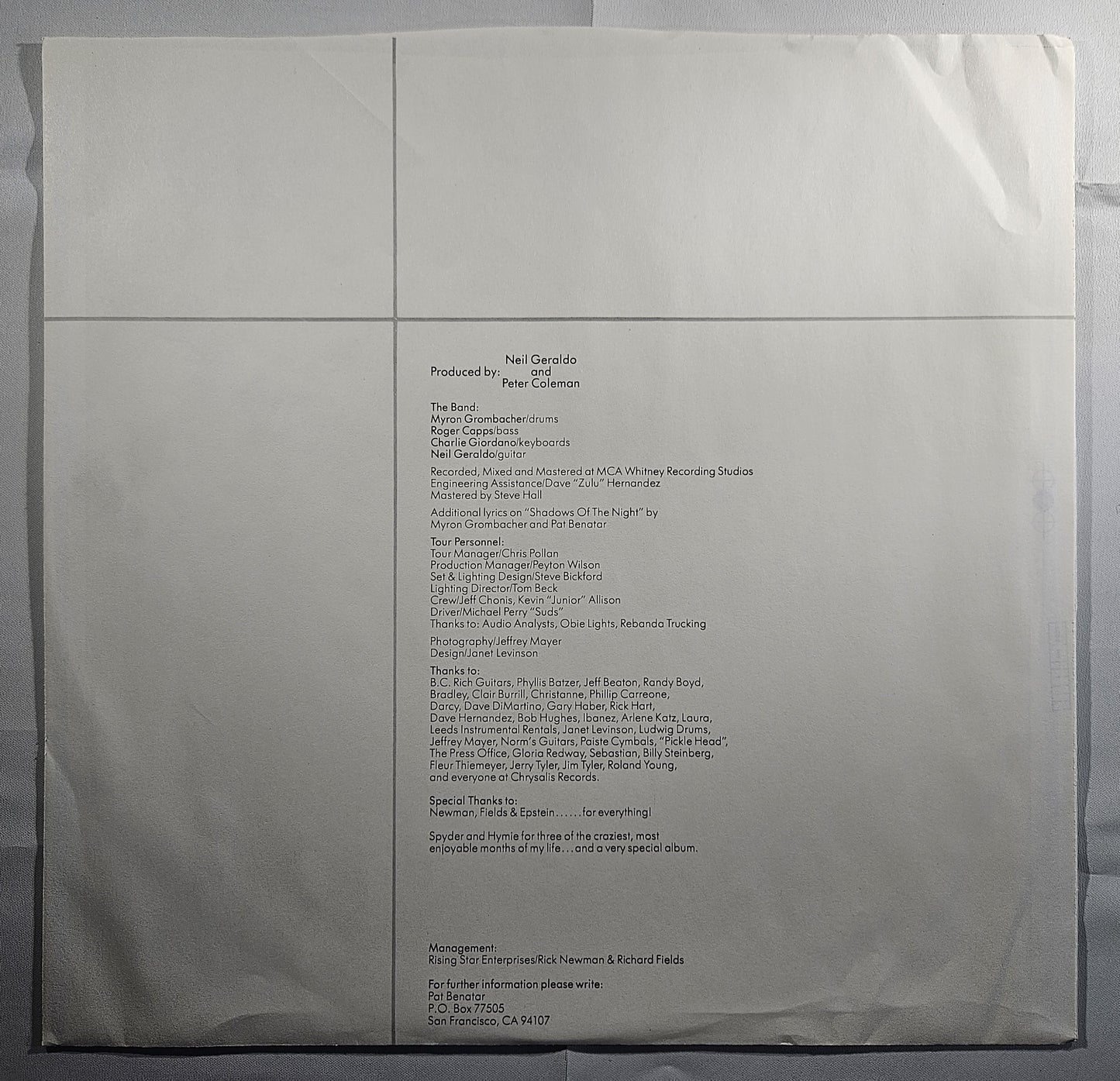 Pat Benatar - Get Nervous [Club Edition] [Used Vinyl Record LP] [E]