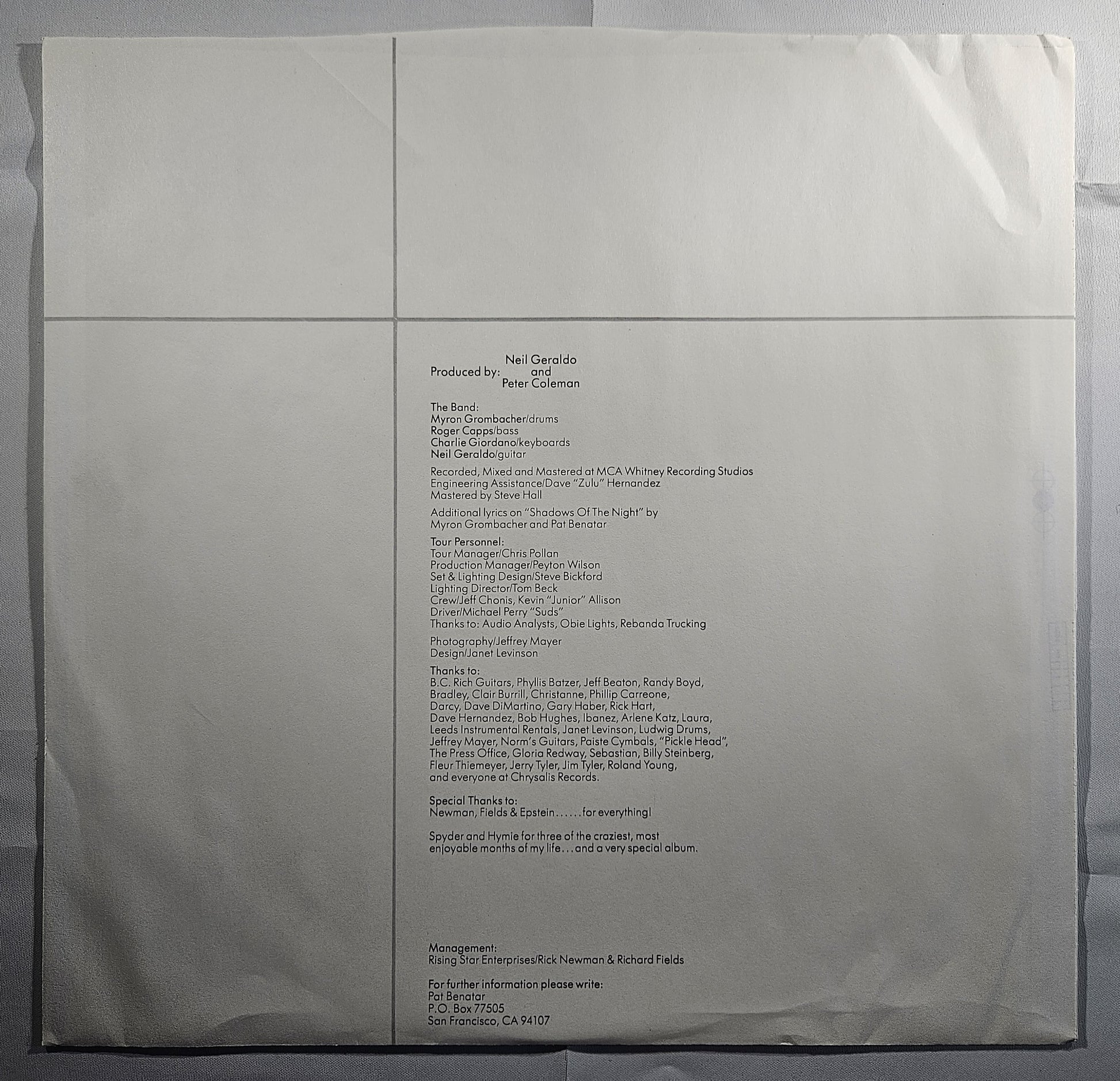 Pat Benatar - Get Nervous [Club Edition] [Used Vinyl Record LP] [E]