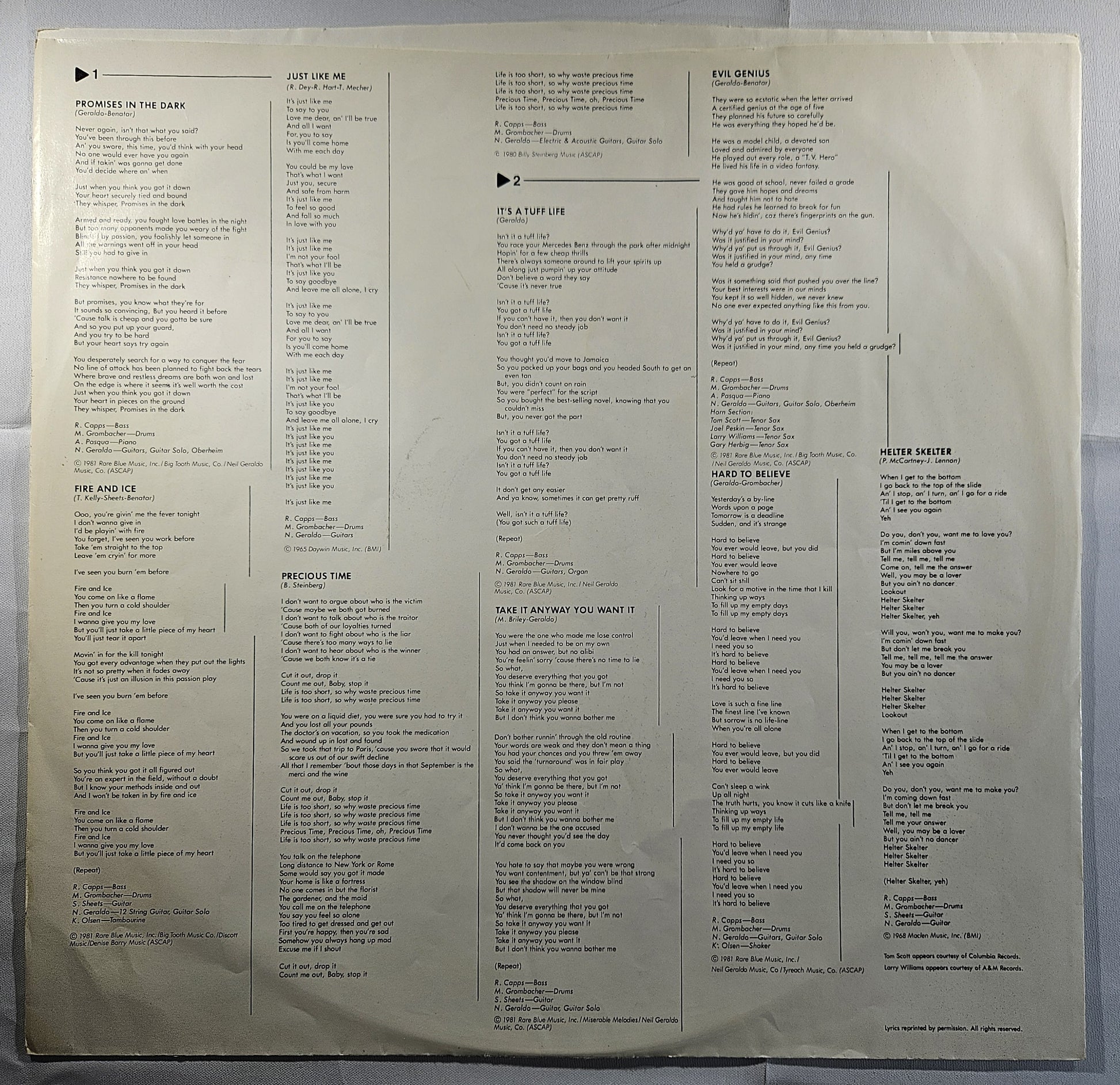 Pat Benatar - Precious Time [1981 Terre Haute Press] [Used Vinyl Record LP]