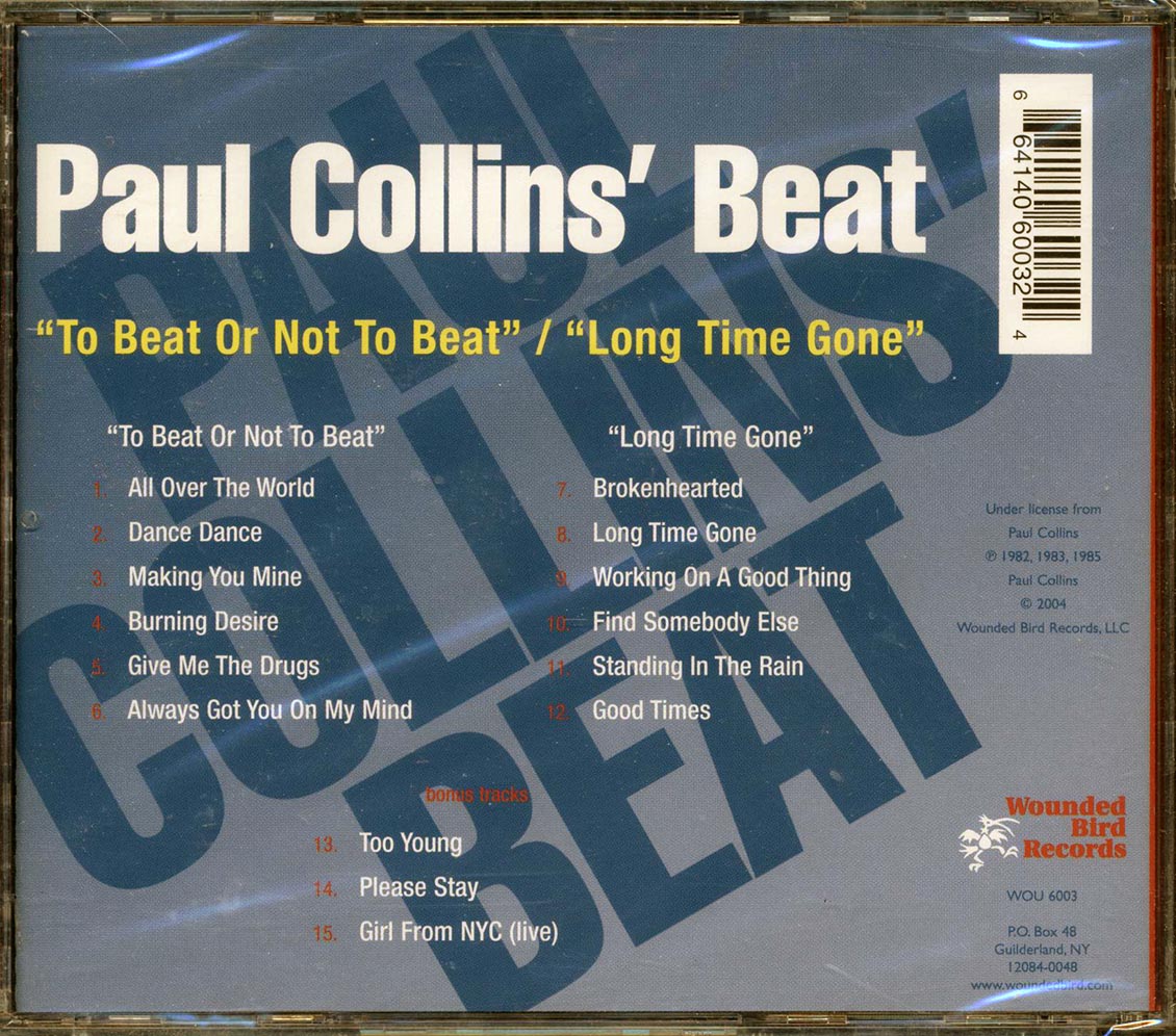 Paul Collin's Beat - To Beat or Not to Beat + Long Time Gone [2004 Compilation] [New CD]