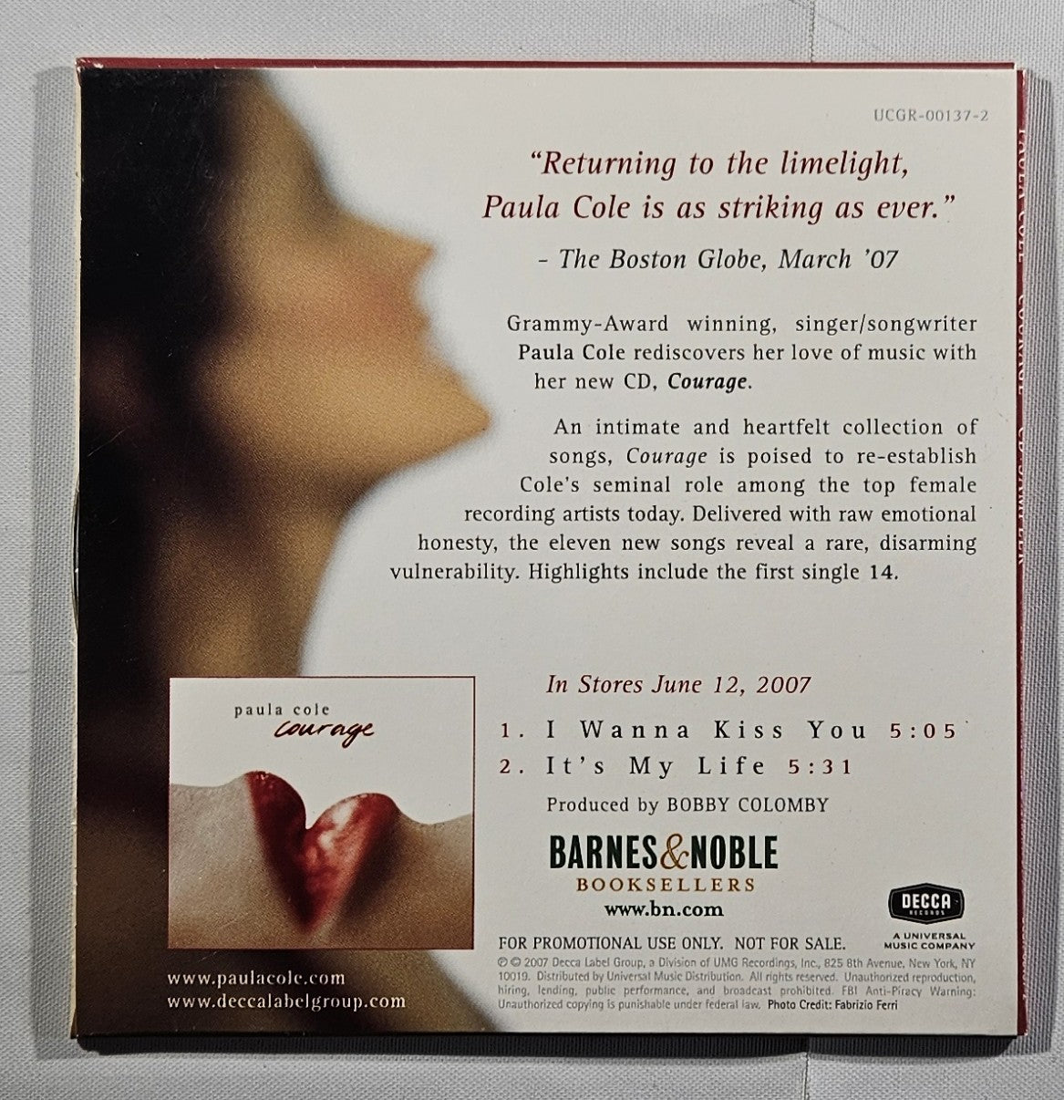 Paula Cole - Courage [2007 Promo] [Used CD]