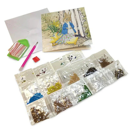 Peter Rabbit & Chicks Crystal Art Card Kit Craft Buddy