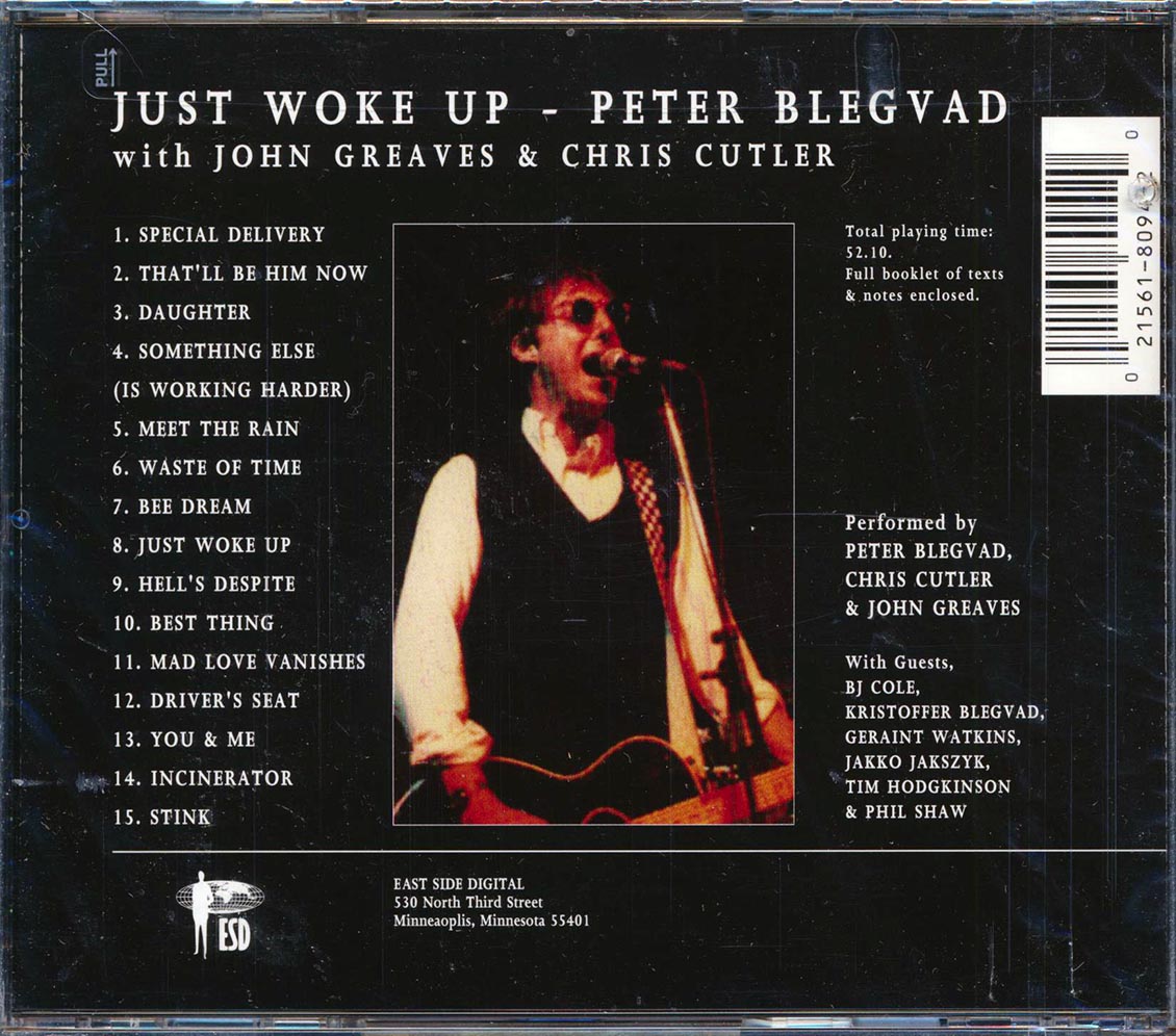 Peter Blegvad With John Greaves and Chris Cutler - Just Woke Up [1996 New CD]