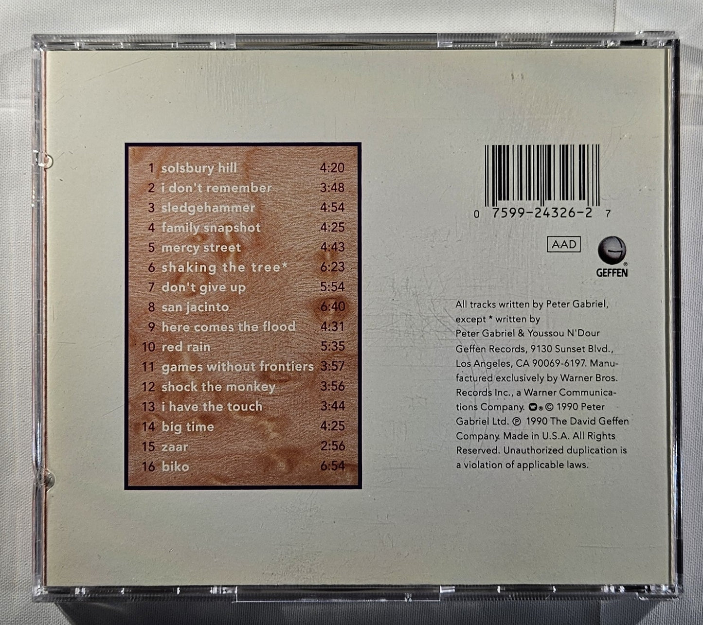 Peter Gabriel - Shaking the Tree (Sixteen Golden Greats) [1990 Used CD]