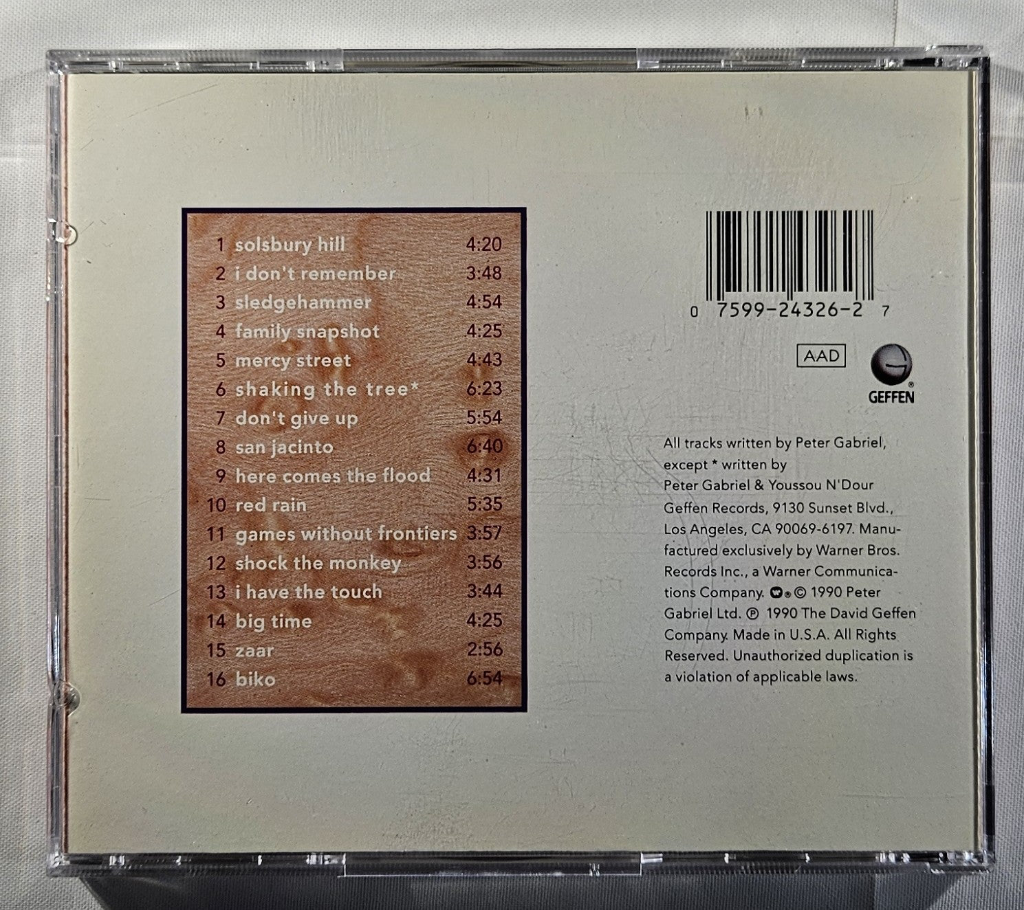 Peter Gabriel - Shaking the Tree (Sixteen Golden Greats) [1990 Used CD]