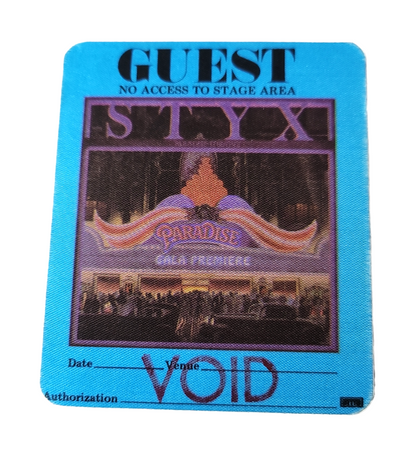 Styx Paradise Theater Tour 1981 Backstage Pass OTTO - Blue