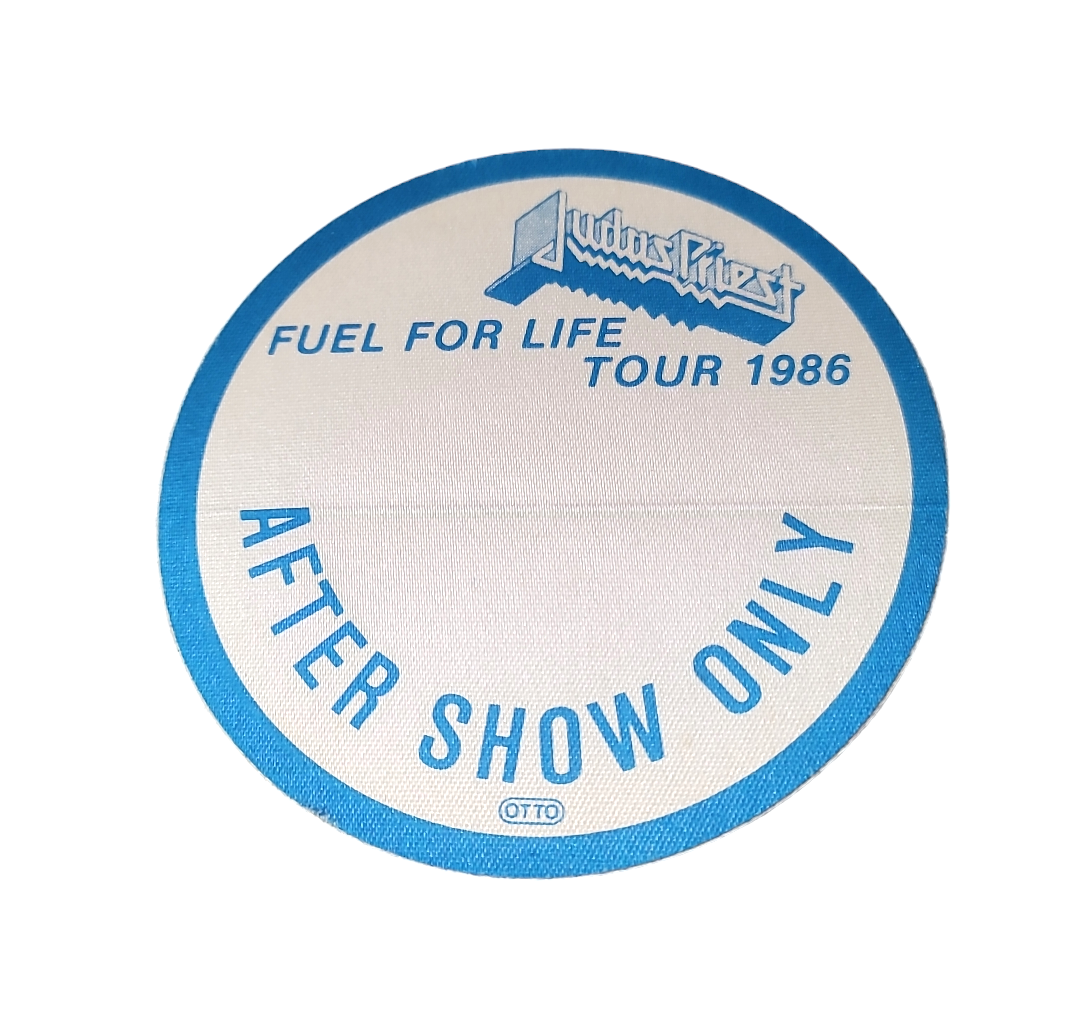 Judas Priest Fuel for Life Tour 1986 Backstage Pass OTTO blue