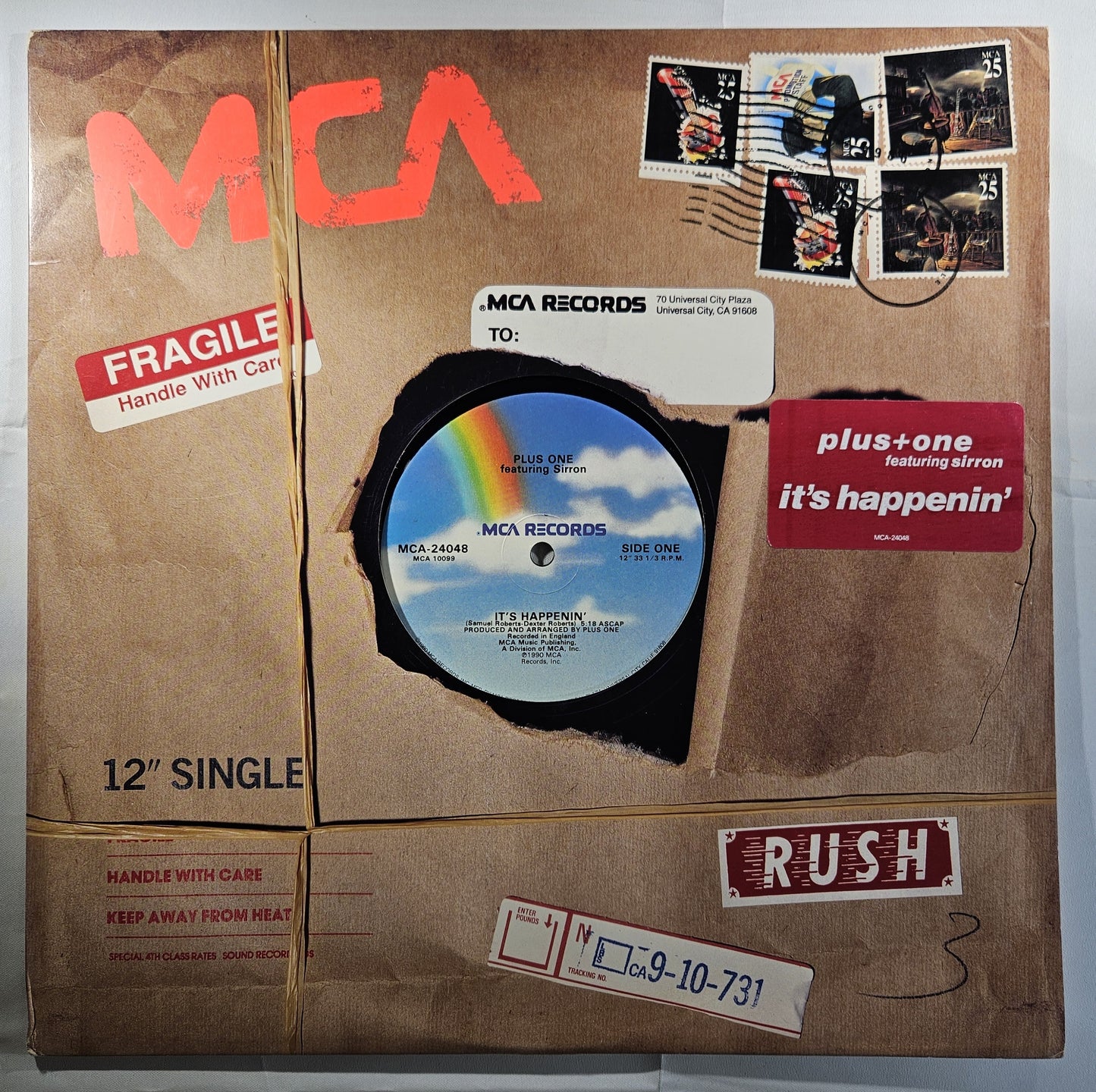 Plus One Featuring Sirron - It's Happenin' [1990 Promo] [Used Vinyl Record 12" Single]
