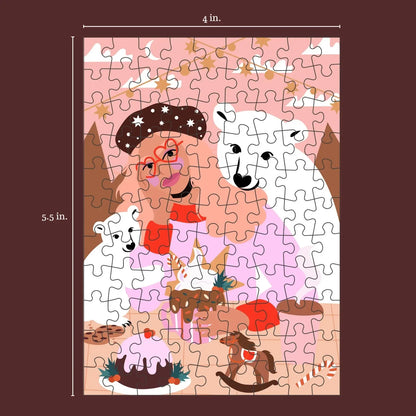 Polar Bear 99 Piece Mini Jigsaw Puzzle Puzzledly