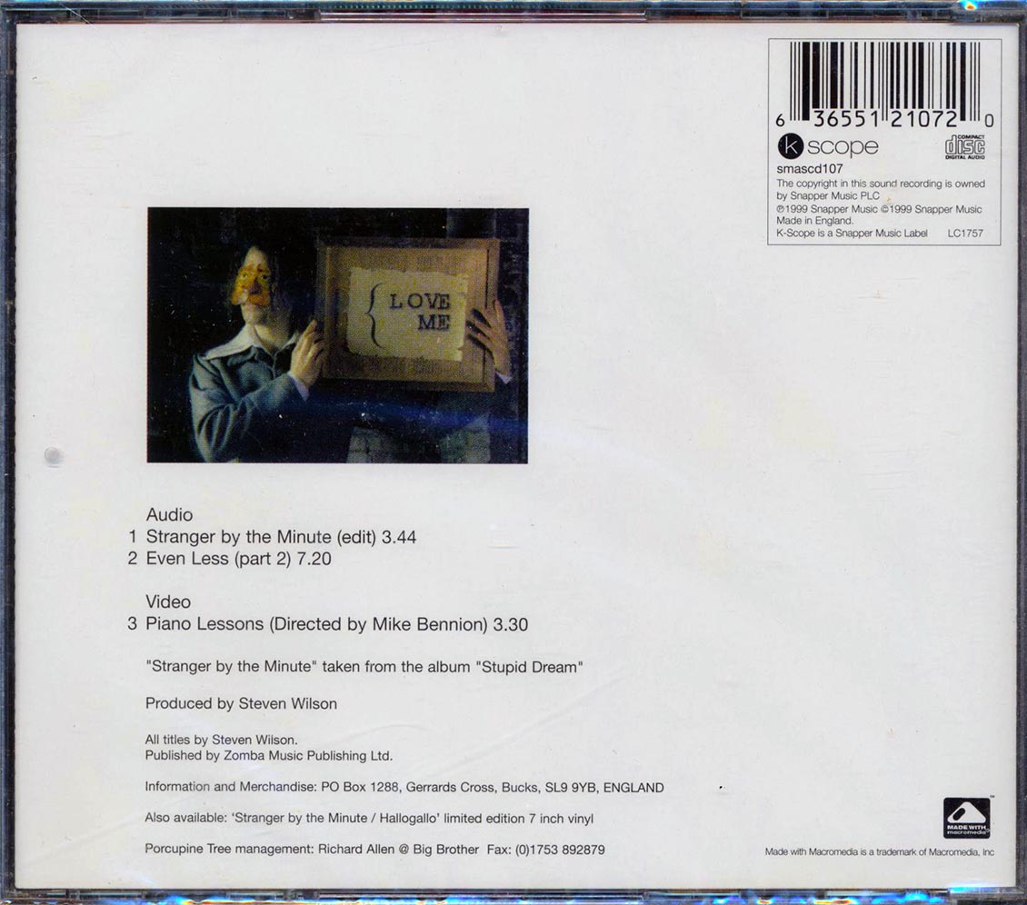 Porcupine Tree - Stranger by the Minute [1999 Enhanced] [New CD Single]