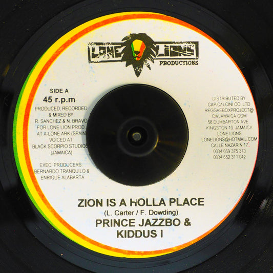 Prince Jazzbo & Kiddus I - Zion Is a Holla Place [2008 New Vinyl Record 7"]