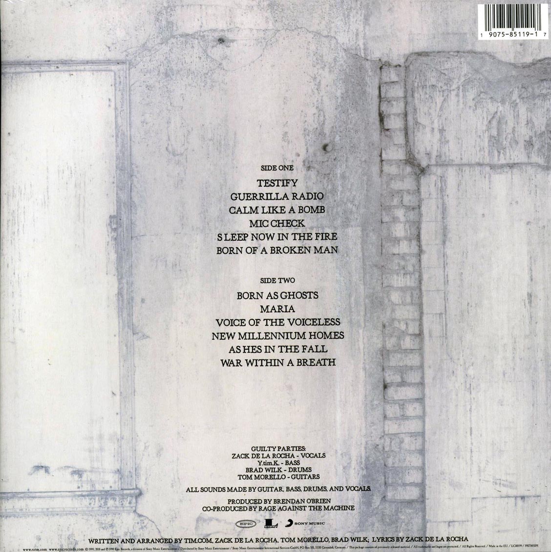 Rage Against the Machine - The Battle of Los Angeles [2018 Reissue 180G] [New Vinyl Record LP]