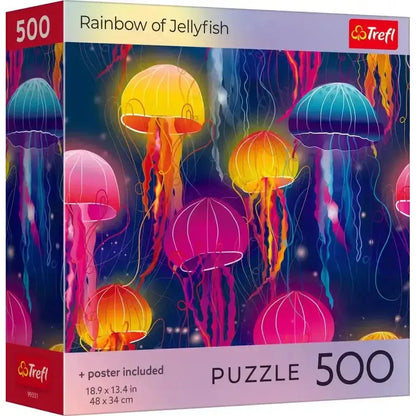 Rainbow of Jellyfish 500 Piece Jigsaw Puzzle Trefl